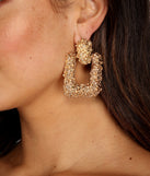 Gold Rush Textured Door Knocker Earrings