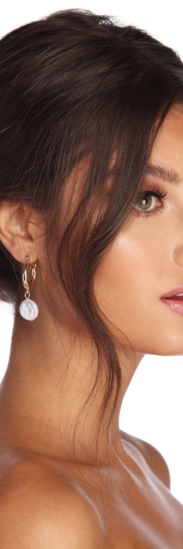 Tube Hoop Pearl Drop Earrings for 2022 festival outfits, festival dress, outfits for raves, concert outfits, and/or club outfits