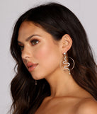 Snakey Rhinestone Hoop Earrings for 2022 festival outfits, festival dress, outfits for raves, concert outfits, and/or club outfits