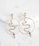 Snakey Rhinestone Hoop Earrings for 2022 festival outfits, festival dress, outfits for raves, concert outfits, and/or club outfits