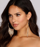 Rhinestone Fringe Hoop for 2022 festival outfits, festival dress, outfits for raves, concert outfits, and/or club outfits