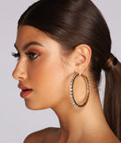 Rhinestone Queen Hoop Earrings is the perfect Homecoming look pick with on-trend details to make the 2023 HOCO dance your most memorable event yet!