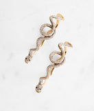 Serpentine Rhinestone Hoop Earrings for 2022 festival outfits, festival dress, outfits for raves, concert outfits, and/or club outfits