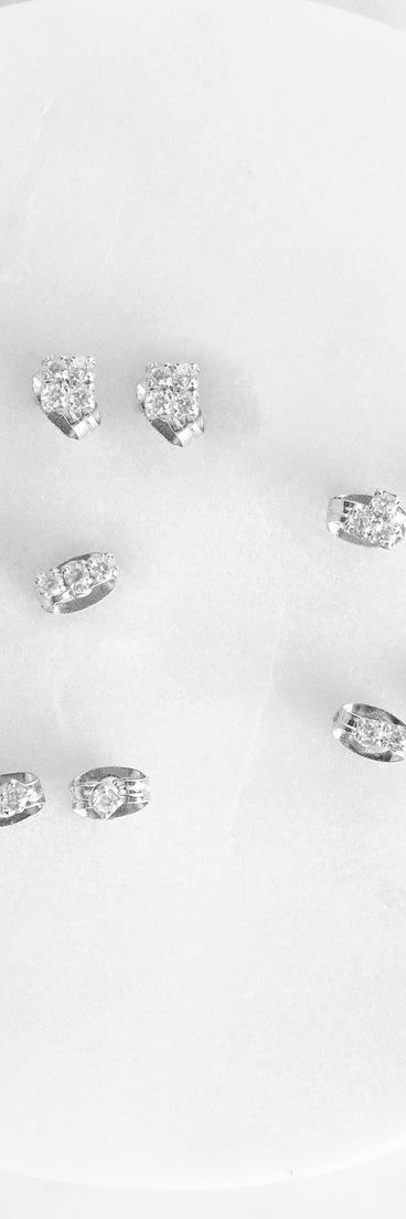 Cool Cluster Cubic Zirconia Earring Pack