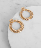Perfect Circle Twisted Gold Earrings