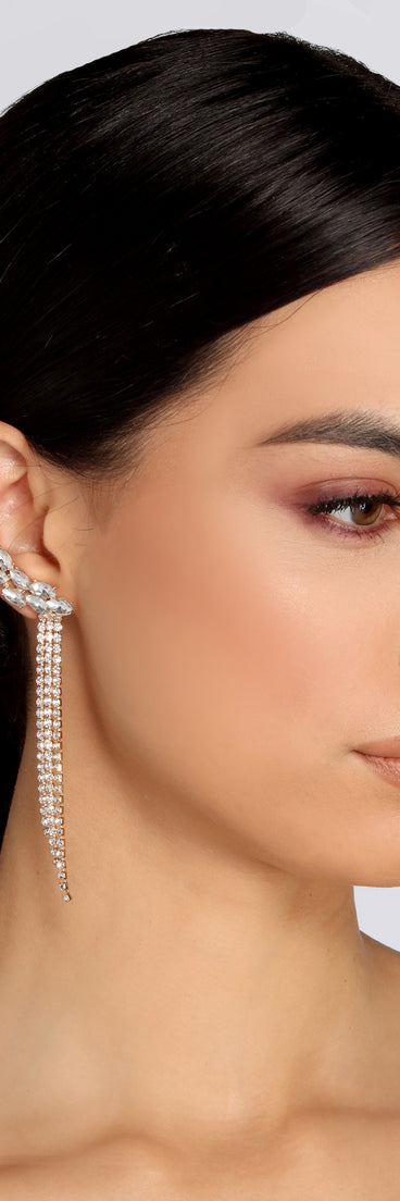 Marquise Rhinestone Earrings With Cuff is the perfect Homecoming look pick with on-trend details to make the 2023 HOCO dance your most memorable event yet!