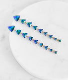 Triangle Gem Duster Earrings