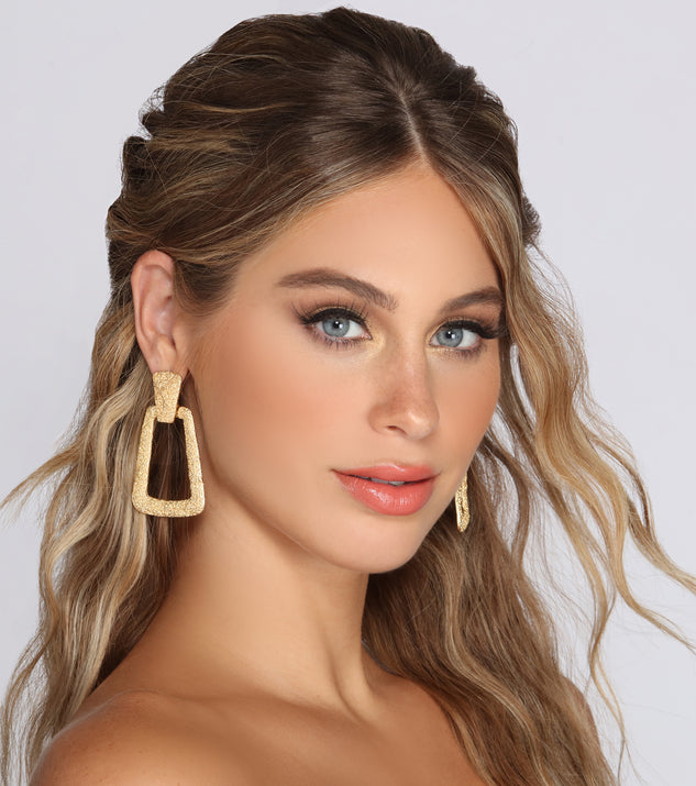 Trendy Textured Door Knocker Earrings