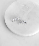 Leafy Cubic Zirconia Crawler Earrings