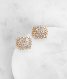 Cubic Zirconia Floral Cluster Earrings