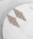 Rhinestone Oval Kite Statement Earrings