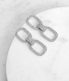 Rhinestone Double Chain Link Earrings for 2022 festival outfits, festival dress, outfits for raves, concert outfits, and/or club outfits
