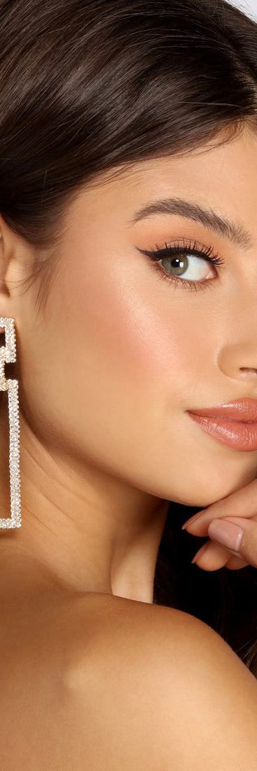 Long Nights Rhinestone Door Knocker Earrings for 2022 festival outfits, festival dress, outfits for raves, concert outfits, and/or club outfits