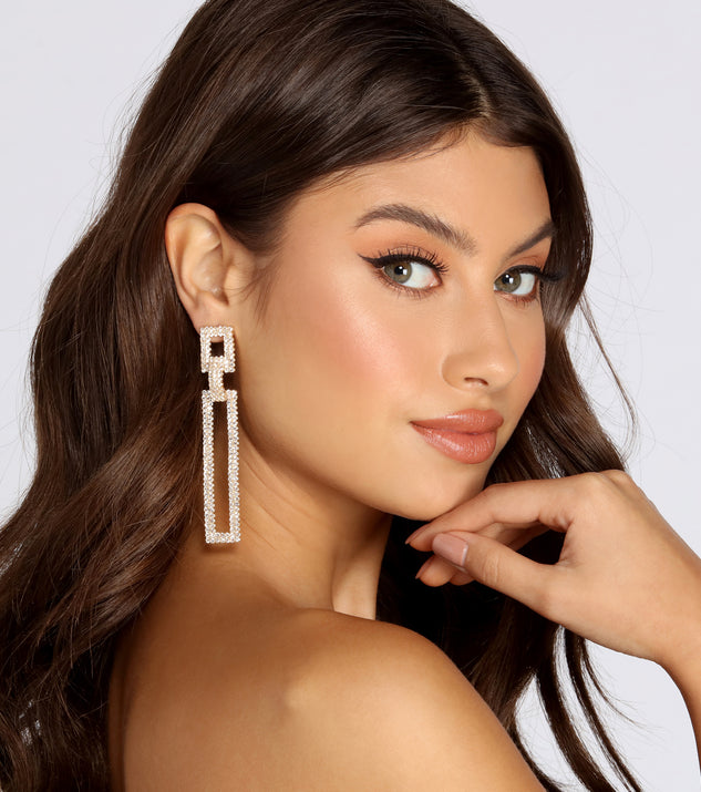 Long Nights Rhinestone Door Knocker Earrings for 2022 festival outfits, festival dress, outfits for raves, concert outfits, and/or club outfits