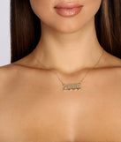 2000 Script Necklace for 2022 festival outfits, festival dress, outfits for raves, concert outfits, and/or club outfits