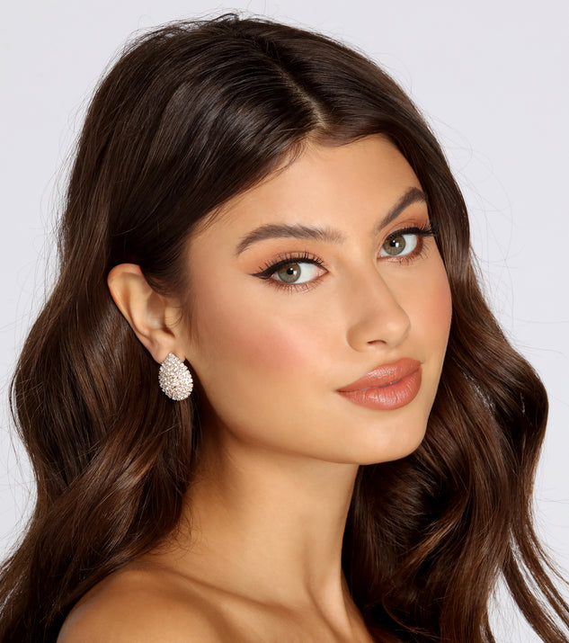 Rain Or Shine Rhinestone Stud Earrings