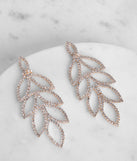 Rhinestone Leaf Duster Earrings