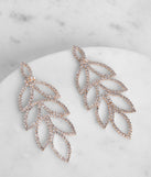 Rhinestone Leaf Duster Earrings