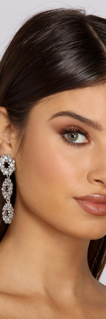 She Won't Settle Rhinestone Duster Earrings