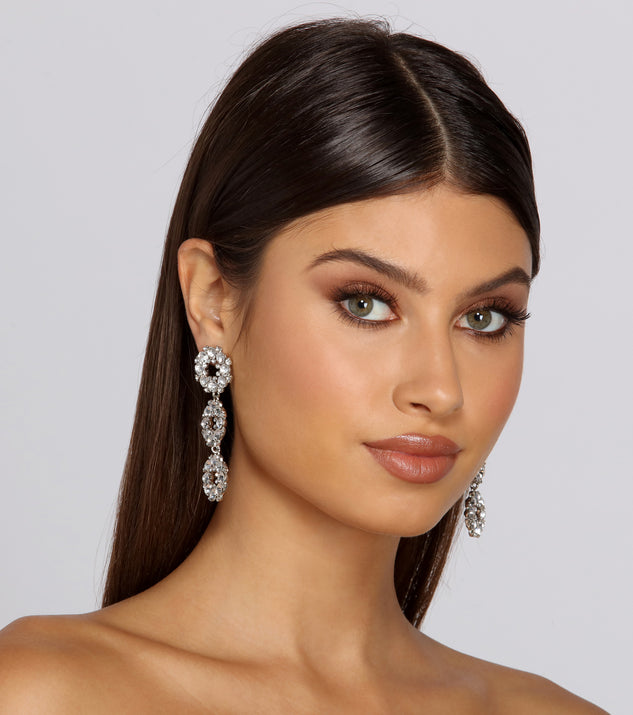 She Won't Settle Rhinestone Duster Earrings