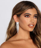 Here To Flaunt Rhinestone Fringe Earrings