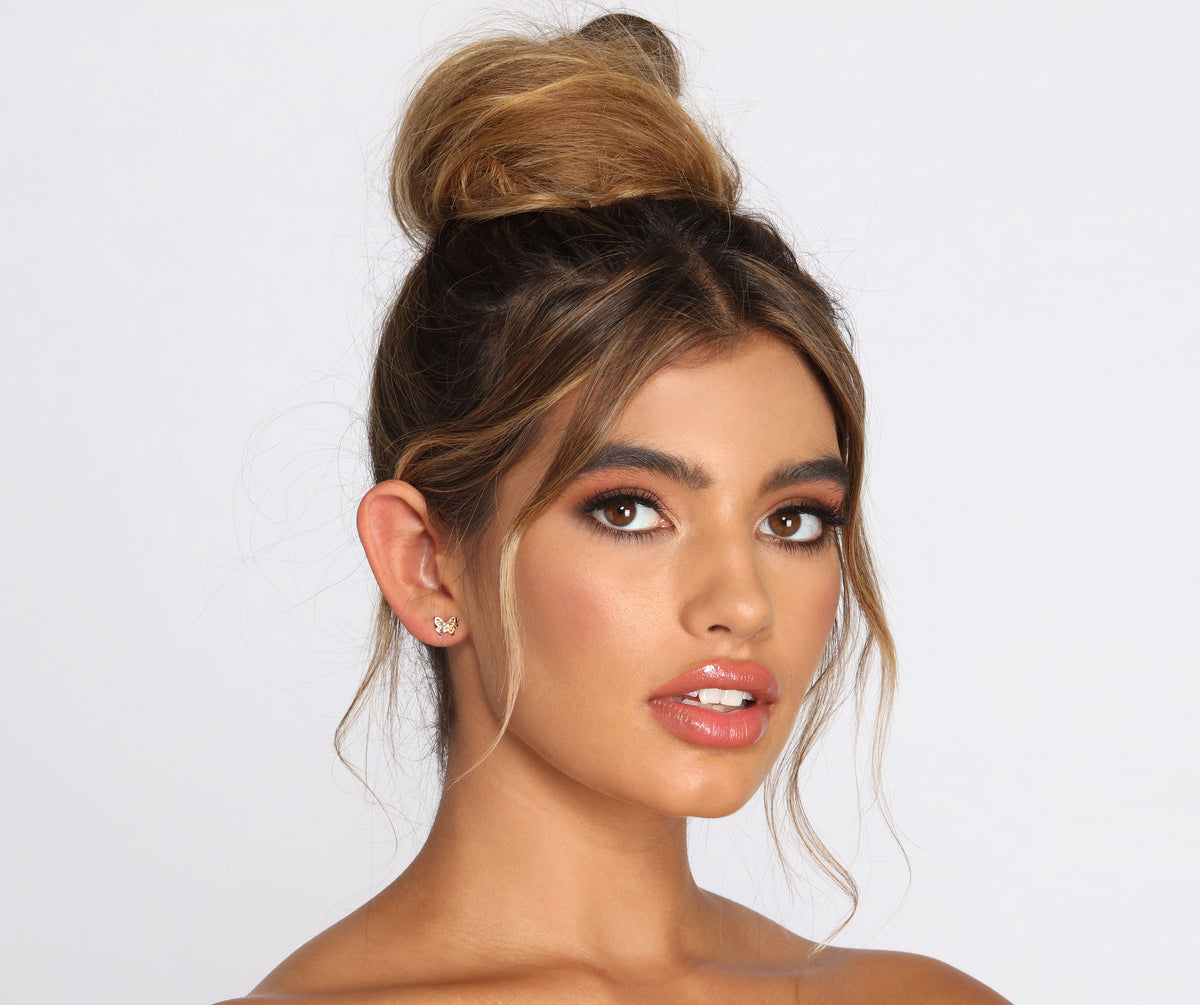 Butterfly Bombshell Hoop + Stud Set & Windsor