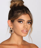Textured Square Door Knocker Earrings