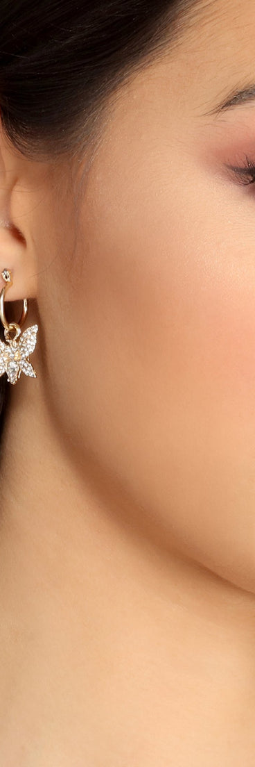 Precious Butterfly Huggie Earring 3 Pack