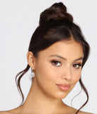 Cubic Zirconia Halo Teardrop Earrings