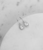 Cubic Zirconia Halo Teardrop Earrings