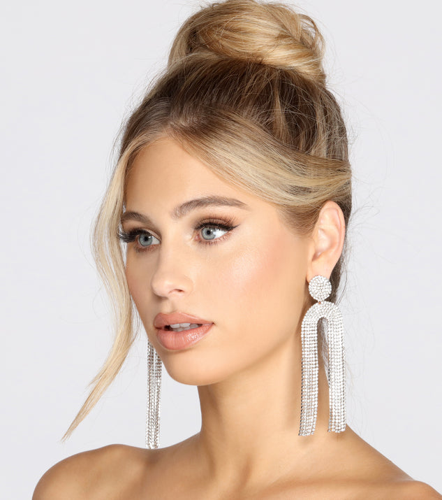Stargazing Rhinestone Fringe Earrings