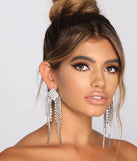 Prima Donna Diamond Rhinestone Fringe Earrings is a trendy pick to create 2023 festival outfits, festival dresses, outfits for concerts or raves, and complete your best party outfits!