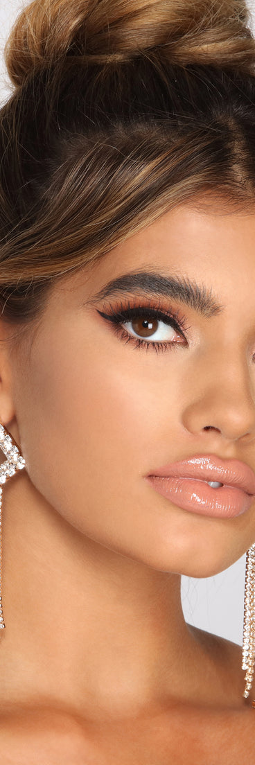 Diamond Dreams Rhinestone Fringe Earrings