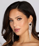 Heart To Heart Rhinestone Fringe Earrings is a trendy pick to create 2023 festival outfits, festival dresses, outfits for concerts or raves, and complete your best party outfits!