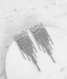 She's Arrived Rhinestone Fringe Earrings is a stunning choice for a bridesmaid dress or maid of honor dress, and to feel beautiful at Prom 2023, spring weddings, formals, & military balls!