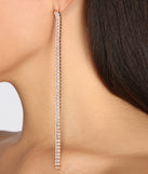 Cubic Zirconia Linear Duster Earrings is a stunning choice for a bridesmaid dress or maid of honor dress, and to feel beautiful at Homecoming 2023, fall or winter weddings, formals, & military balls!
