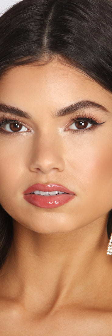 Dangling Rhinestone Door Knocker Earrings