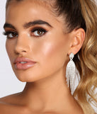 Flashing Lights Rhinestone Fringe Earrings creates the perfect New Year’s Eve Outfit or new years dress with stylish details in the latest trends to ring in 2023!
