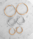 3 Pack Mixed Metal Tube Hoop Earrings is a trendy pick to create 2023 festival outfits, festival dresses, outfits for concerts or raves, and complete your best party outfits!
