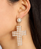 Love And Pearls Cross Earrings is a trendy pick to create 2023 festival outfits, festival dresses, outfits for concerts or raves, and complete your best party outfits!
