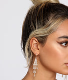 Darling Doll Baguette Chandelier Earrings is a stunning choice for a bridesmaid dress or maid of honor dress, and to feel beautiful at Homecoming 2023, fall or winter weddings, formals, & military balls!
