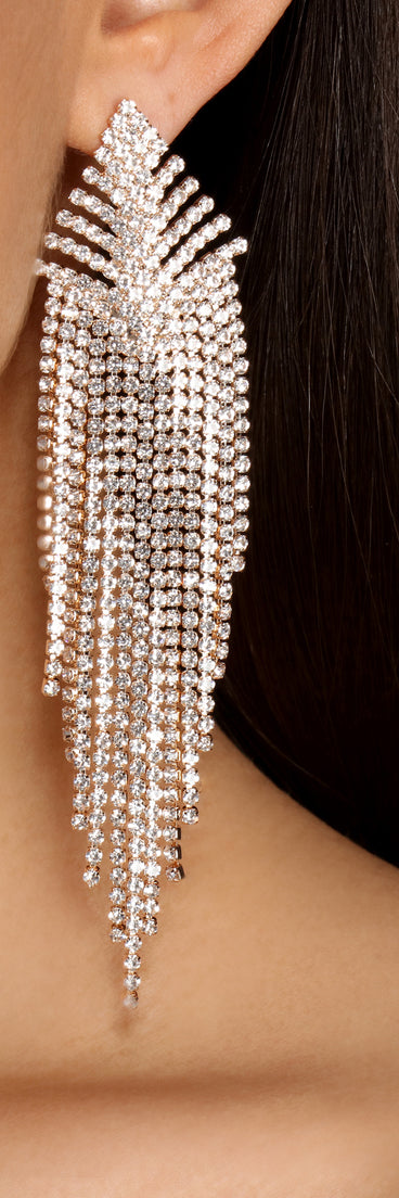 Unique Feels Rhinestone Fringe Earrings