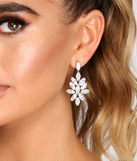 Cubic Zirconia Cluster Marquise Earrings