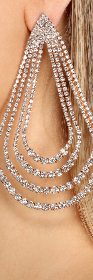 Livin' Large Rhinestone Teardrop Earrings is a trendy pick to create 2023 festival outfits, festival dresses, outfits for concerts or raves, and complete your best party outfits!