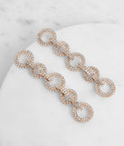 Drop Link Rhinestone Duster Earrings
