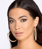 Twisted Rhinestone Hoop Earrings helps create the best bachelorette party outfit or the bride's sultry bachelorette dress for a look that slays!