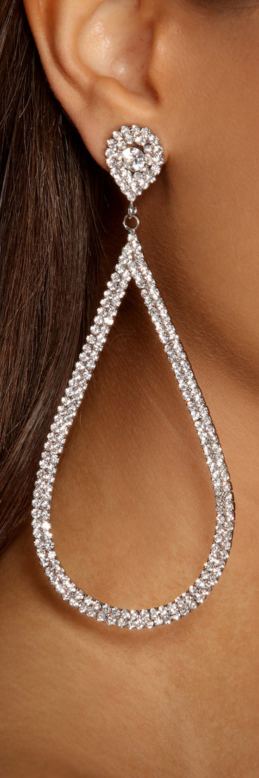 Live A Little Teardrop Rhinestone Earrings