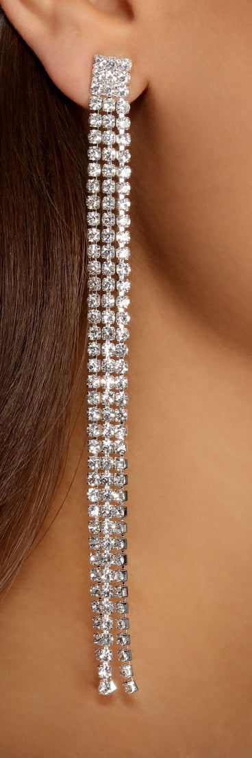 Loving The Sparkle Rhinestone Fringe Earrings