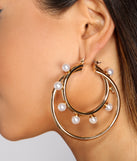 Lock It Down Pearl Double Hoop Earrings for 2022 festival outfits, festival dress, outfits for raves, concert outfits, and/or club outfits