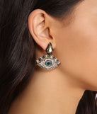 Seeing Eye Drop Rhinestone Earrings is a trendy pick to create 2023 festival outfits, festival dresses, outfits for concerts or raves, and complete your best party outfits!